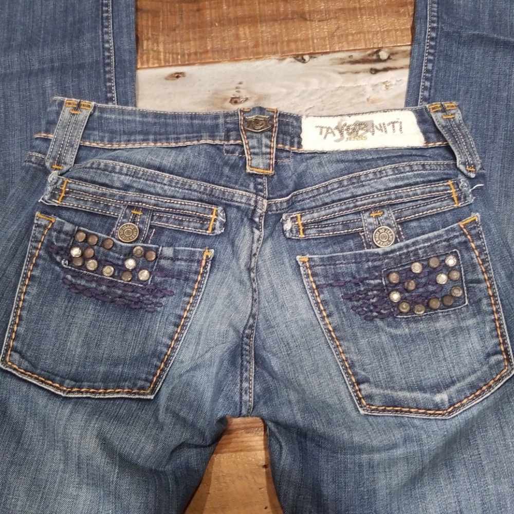 Taverniti So Jeans Women's Straight Leg Blue Denim Jeans - Picture 3 of 5